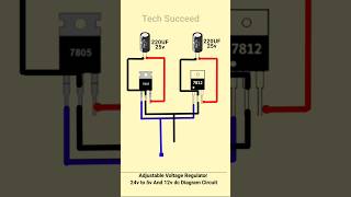 Adjustable Voltage Regulator 24v to 5v And 12v dc Diagram Circuit reels vlog viralshorts [upl. by Fan]