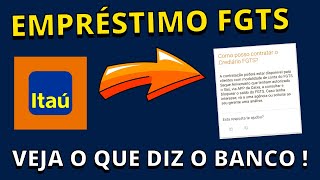 EMPRÉSTIMO USANDO FGTS COMO GARANTIA BANCO ITAÚ [upl. by Mikkel139]