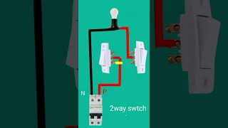 Two way switch connection  wiring diagram  shorts [upl. by Kire]