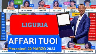 Affari tuoi mercoledì 20 marzo 2024 con la Liguria I pacchi aperti in ordine [upl. by Aicilram179]