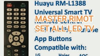 HUAYU RML 1388 RIMOT SETTING ALL LED TV HOW TO SET BEST LED TV RIMOT MASTER RIMOT SONY LG SA [upl. by Llenod]