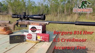 Accuracy Test with Bergara B14 Hmr 65 Creedmoor with Hornady Ammo [upl. by Ahsinut]