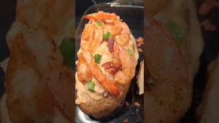 Loaded Shrimp Baked Potatoes foodies easyshrimprecipe loadedbakedpotato dinnerideas [upl. by Naiviv541]