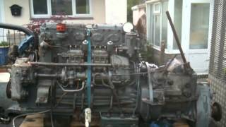 Gardner 6LX marine diesel engine with 2UC gearbox test run 1962 built [upl. by Nolek935]