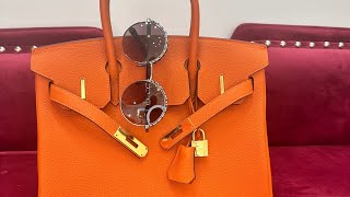 HERMES BIRKIN 30 ORANGE Top Quality  Does it Look Fake [upl. by Starks]