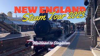 Steam Locomotives 3265 amp 3526  New England Steam Tour  Part 1  August 2023 [upl. by Aeduj673]