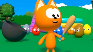 Nursery Meow Meow Kitty Fishing Game in The Pool with Balls  Learning Colors Video for Toddlers [upl. by Suryc]