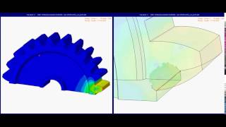 SIMULIA Abaqus  Fracture on gear using XFEM [upl. by Larson]