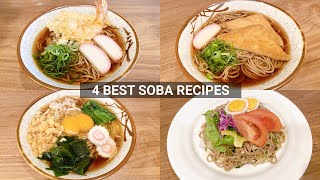 4 Best Soba Buckwheat Noodle Recipes  Tempura Soba  Kitsune Soba  Egg Soba  Soba Salad [upl. by Mitran]