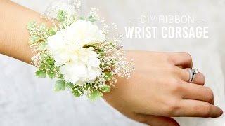 DIY Ribbon Wrist Corsage  Simple and Easy [upl. by Ennirak]