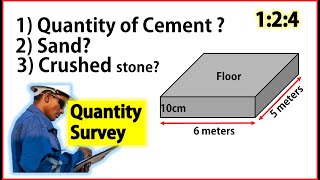 how to calculate quantity of cement sand and crushed stone in floor slab [upl. by Tem]