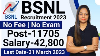 BSNL JTO Recruitment 202311705 PostBSNL JTO Vacancy 2023 Latest Govt Jobs March 2023BSNL 11705 [upl. by Dagna82]