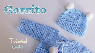 Como tejer paso a paso un gorro a crochet  ganchillo  gancho para bebe [upl. by Eizzik]