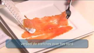 Gerookte zalm aan tafel trancheren video  Passie voor Horeca [upl. by Eveineg]