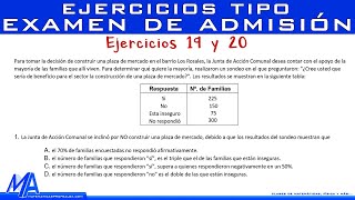 Ejercicios tipo examen de admisión 10  Ejercicios 19 y 20 [upl. by Trill]