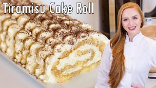 AMAZING Tiramisu Cake Roll with Italian Mascarpone Frosting [upl. by Notlit278]