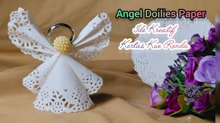 ide kreatif Doilies Paper Creative Ideas Hanging Angel  Ide Kreatif dari Kertas kue renda [upl. by Ganny]