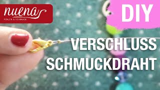 NUENA DesignKurs  Verschluss anbringen mit Quetschperlen an Schmuckdraht Tutorial [upl. by Teferi]