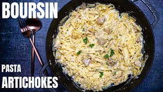 Creamy Boursin Pasta with Artichokes [upl. by Jephum]