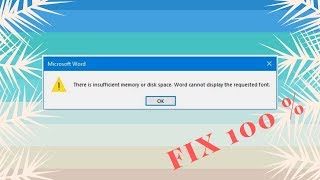 How to Fix  There is insufficient memory or disk space in Microsoft Word [upl. by Oryaj]