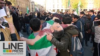 Manifestation contre les tueries chimiques en Syrie  Paris  France 06 avril 2017 [upl. by Gretal]