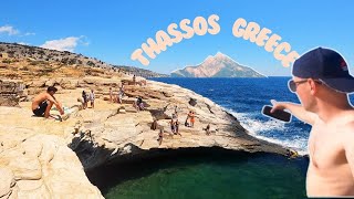 Exploring Hidden Gems on Thassos Tripiti Cave amp Giola Lagoon [upl. by Nairehs]