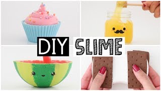 MAKING 4 AMAZING DIY SLIMES  Four EASY Slime Recipes [upl. by Loftis]