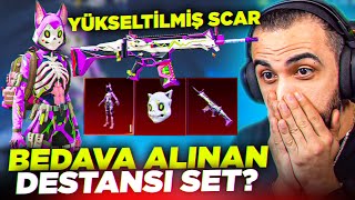 BEDAVA ALINABİLEN DESTANSI SET VE BEDAVA YÜKSELTİLMİŞ SCAR GELDİ 😱 AŞIRI İNCE  PUBG MOBILE [upl. by Monie]