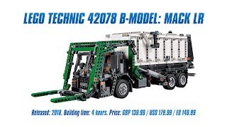 LEGO Technic 42078 Bmodel Mack LR Indepth Review amp Speed Build 4K [upl. by Annavahs938]