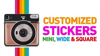 Application of Polaroid photo stickers Frame or border for Instax Wide Square amp Mini [upl. by Barstow427]