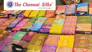 The Chennai silks latest Diwali New Collection wedding Tissue silk sareeChennai silks Diwali 2023 [upl. by Anitneuq910]