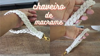 Tutorial Como Fazer Chaveiro de Trança de Macrame  Macrame Braid Keychain [upl. by Oicneconi532]