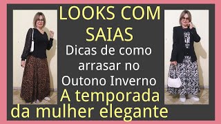 Looks Com Saias Moda Outono Inverno 2023 [upl. by Ashlen]