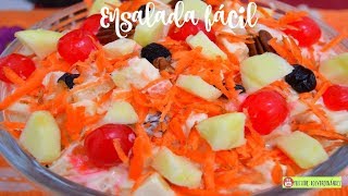 ENSALADA NAVIDEÑA MANZANA PIÑA Y ZANAHORIA ROSVI HERNANDEZ [upl. by Ayojal]