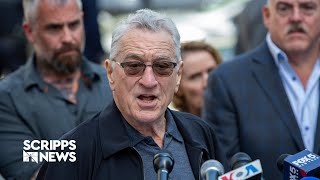 Robert De Niro clashes with Trump supporters outside courthouse [upl. by Hall]