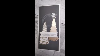 Weihnachtskarte mit dem Stanzenset Weihnachtsbäume von StampinUp [upl. by Benioff]