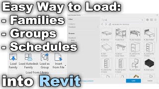 Load Families in Revit  Schedules and Groups  Revit Tutorial [upl. by Elatsyrc245]