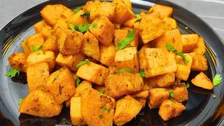 Crispy Garlic amp Herb Roasted Sweet Potatoes  Healthy Side Dish Recipe [upl. by Reldnahc]