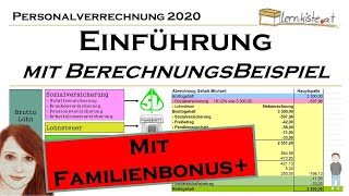 Einführung in die Personalverrechnung 2020  mit Familienbonus [upl. by Aihseken]