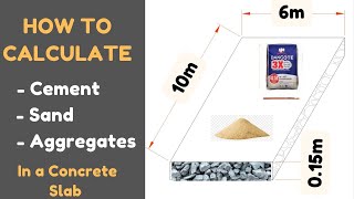 How to Calculate Cement Sand and Aggregates In Concrete Slab  Easy StepbyStep Quantity Calcs [upl. by Caleb]