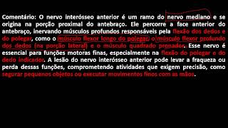 O nervo interósseo anterior é ramo de qual nervo [upl. by Jerrine943]