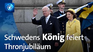 50 Jahre auf dem Thron Schwedens König Carl XVI Gustaf feiert Thronjubiläum [upl. by Arriaet851]