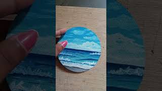 Summertime seascape🏖️💫art artwork artist shorts sketch landscape painting sea [upl. by Nylhtac]