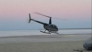 Tour helicopter makes precautionary landing on Oak Street Beach [upl. by Ayatan]