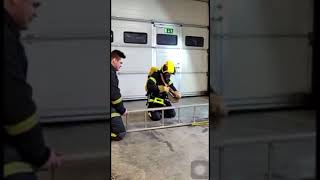 Firefighter training ladder crawling [upl. by Aggi]