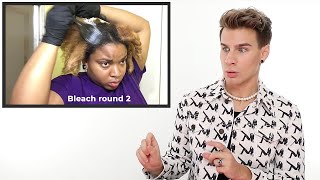 Hairdresser Reacts To Natural Hair Bleaching [upl. by Kleinstein]