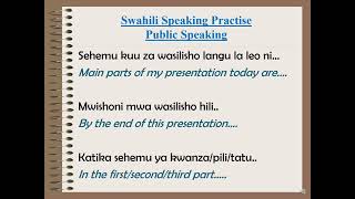 Swahili Speaking Practise 52 Common Phrases for Public Speaking [upl. by Sukin]