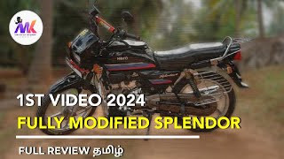 FULLY MODIFIED SPLENDOR REVIEW TAMIL splendormodified mkbikerpitstop mktnbiker [upl. by Airla]