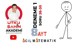 ACİL MATEMATİK AYT Deneme1 Soru 2630 [upl. by Malet]