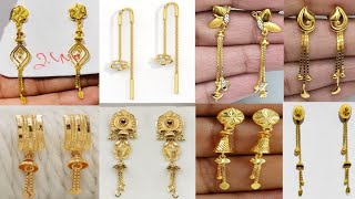 gold earrings designs new model 202425  gold earrings design sui dhaga gold chain earrings design [upl. by Syman702]